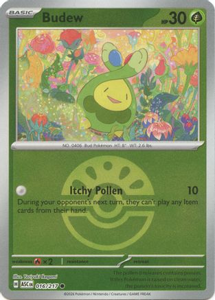 Budew (Friend Ball) (016/217) - Reverse Holofoil ME Ascended Heroes - Common