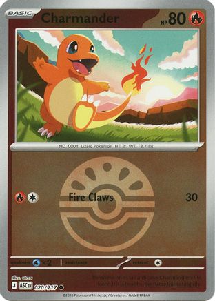 Charmander (Quick Ball) (020) - Reverse Holofoil ME Ascended Heroes - Common