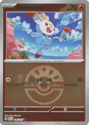 Scorbunny (Friend Ball) (036/217) - Reverse Holofoil ME Ascended Heroes - Common