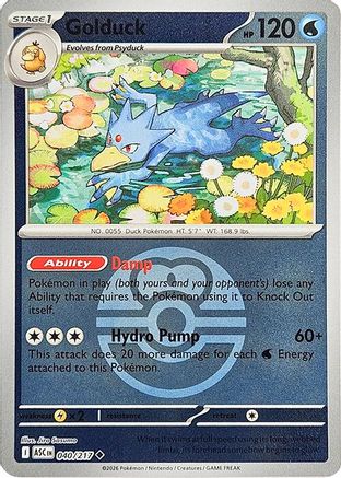 Golduck (Love Ball) (040/217) - Reverse Holofoil ME Ascended Heroes - Uncommon