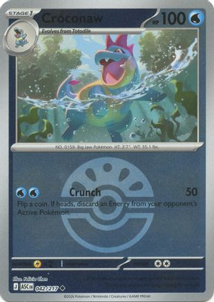 Croconaw (Friend Ball) (042) - Reverse Holofoil ME Ascended Heroes - Uncommon