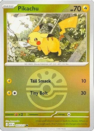 Pikachu (Friend Ball) (055/217) - Reverse Holofoil ME Ascended Heroes - Common