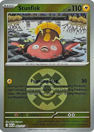 Stunfisk (Quick Ball) (062/217) - Reverse Holofoil ME Ascended Heroes - Common