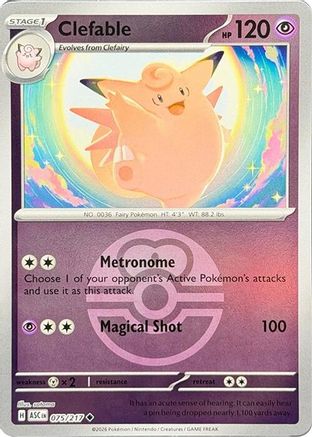 Clefable (Love Ball) (075) - Reverse Holofoil ME Ascended Heroes - Uncommon