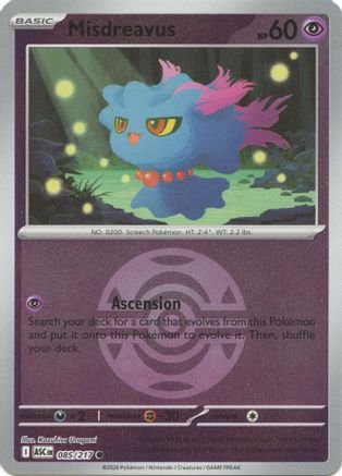 Misdreavus (Dusk Ball) (085/217) - Reverse Holofoil ME Ascended Heroes - Common