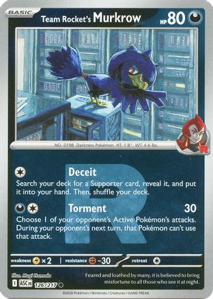 Team Rocket's Murkrow (Team Rocket) (126/217) - Reverse Holofoil ME Ascended Heroes - Common