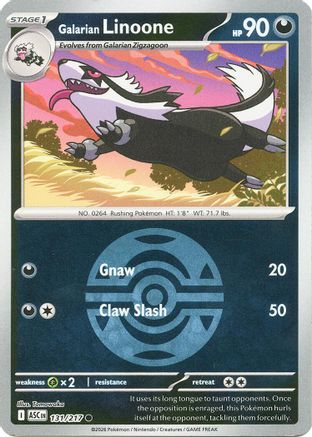 Galarian Linoone (Dusk Ball) (131) - Reverse Holofoil ME Ascended Heroes - Common
