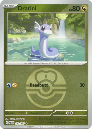 Dratini (Love Ball) (150) - Reverse Holofoil ME Ascended Heroes - Common