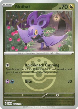 Noibat (Friend Ball) (156/217) - Reverse Holofoil ME Ascended Heroes - Common