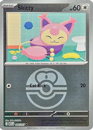 Skitty (Love Ball) (165/217) - Reverse Holofoil ME Ascended Heroes - Common