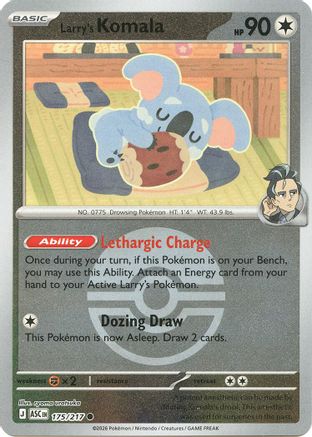 Larry's Komala (Poke Ball) (175/217) - Reverse Holofoil ME Ascended Heroes - Common