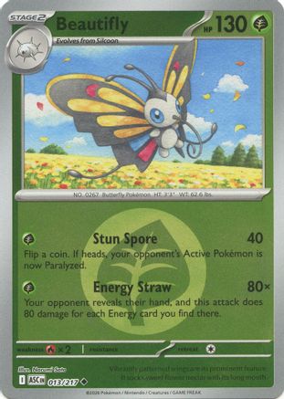 Beautifly (Energy Symbol Pattern) (013/217) - Reverse Holofoil ME Ascended Heroes - Uncommon