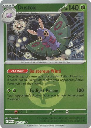 Dustox (Energy Symbol Pattern) (015/217) - Reverse Holofoil ME Ascended Heroes - Uncommon