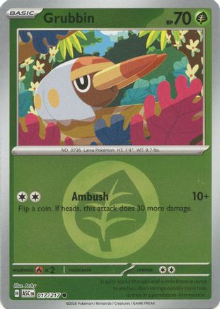 Grubbin (Energy Symbol Pattern) (017/217) - Reverse Holofoil ME Ascended Heroes - Common