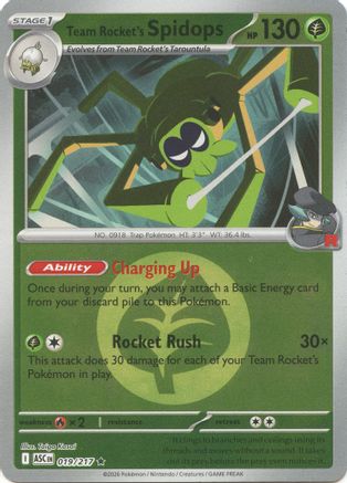 Team Rocket's Spidops (Energy Symbol Pattern) (019/217) - Reverse Holofoil ME Ascended Heroes - Rare