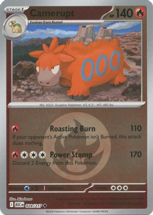Camerupt (Energy Symbol Pattern) (028) - Reverse Holofoil ME Ascended Heroes - Uncommon