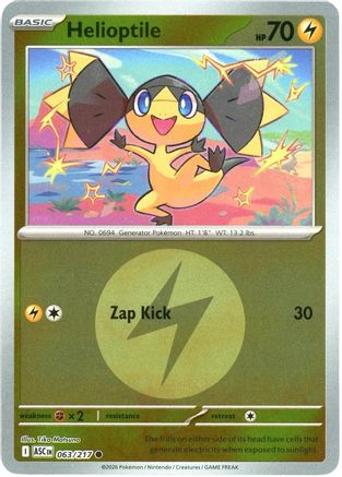 Helioptile (Energy Symbol Pattern) (063) - Reverse Holofoil ME Ascended Heroes - Common