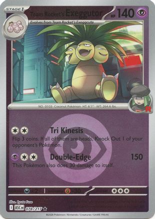 Team Rocket's Exeggutor (Energy Symbol Pattern) (078/217) - Reverse Holofoil ME Ascended Heroes - Rare