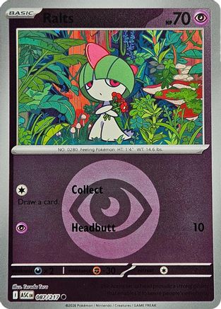 Ralts (Energy Symbol Pattern) (087) - Reverse Holofoil ME Ascended Heroes - Common