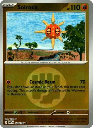 Solrock (Energy Symbol Pattern) (106/217) - Reverse Holofoil ME Ascended Heroes - Uncommon