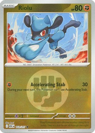 Riolu (Energy Symbol Pattern) (112/217) - Reverse Holofoil ME Ascended Heroes - Common