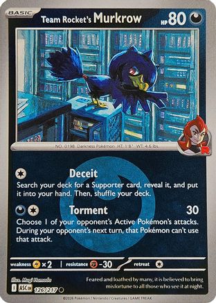 Team Rocket's Murkrow (Energy Symbol Pattern) (126/217) - Reverse Holofoil ME Ascended Heroes - Common