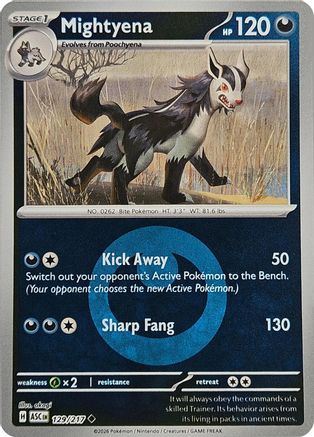 Mightyena (Energy Symbol Pattern) (129/217) - Reverse Holofoil ME Ascended Heroes - Uncommon