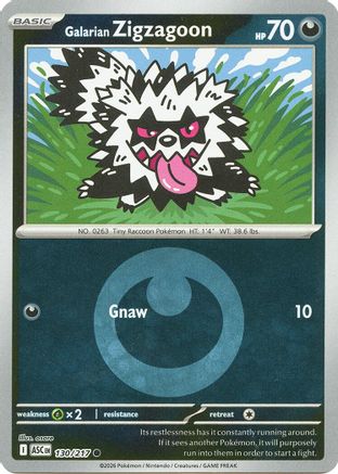 Galarian Zigzagoon (Energy Symbol Pattern) (130) - Reverse Holofoil ME Ascended Heroes - Common