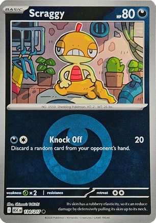 Scraggy (Energy Symbol Pattern) (134/217) - Reverse Holofoil ME Ascended Heroes - Common
