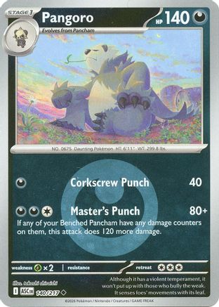 Pangoro (Energy Symbol Pattern) (140/217) - Reverse Holofoil ME Ascended Heroes - Uncommon