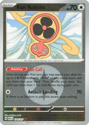 Fan Rotom (Energy Symbol Pattern) (171/217) - Reverse Holofoil ME Ascended Heroes - Common