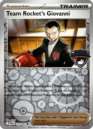 Team Rocket's Giovanni (174) - Reverse Holofoil League & Championship Cards - Uncommon