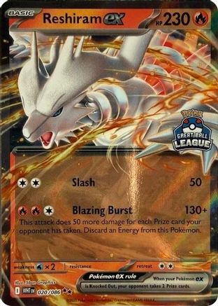 Reshiram ex (Great Ball League) (020) - Holofoil League & Championship Cards - Double Rare
