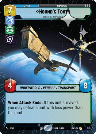Hound's Tooth - Hunters' Approach (Hyperspace Foil) (535) - A Lawless Time Foil
