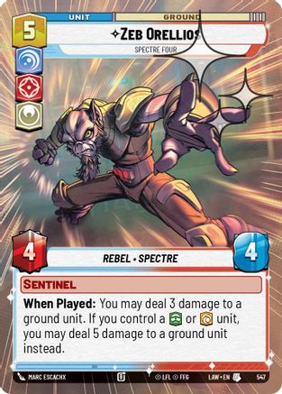 Zeb Orellios - Spectre Four (Hyperspace Foil) (547) - A Lawless Time Foil