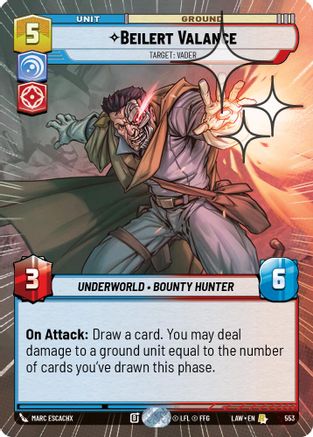Beilert Valance - Target: Vader (Hyperspace Foil) (553) - A Lawless Time Foil