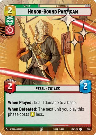 Honor-Bound Partisan (Hyperspace Foil) (560) - A Lawless Time Foil