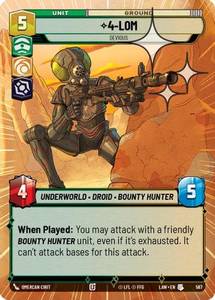 4-LOM - Devious (Hyperspace Foil) (567) - A Lawless Time Foil