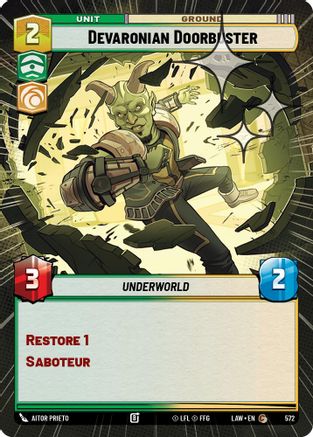 Devaronian Doorbuster (Hyperspace Foil) (572) - A Lawless Time Foil