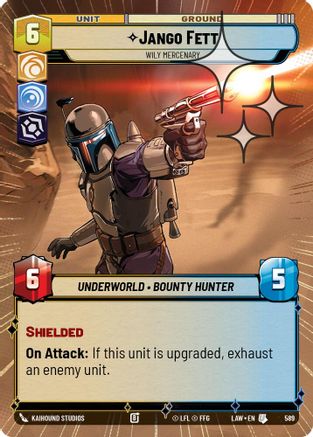 Jango Fett - Wily Mercenary (Hyperspace Foil) (589) - A Lawless Time Foil