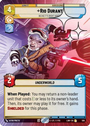 Rio Durant - Beckett's Right Hands (Hyperspace Foil) (595) - A Lawless Time Foil