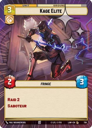 Kage Elite (Hyperspace Foil) (736) - A Lawless Time Foil