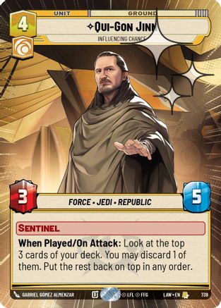 Qui-Gon Jinn - Influencing Chance (Hyperspace Foil) (739) - A Lawless Time Foil