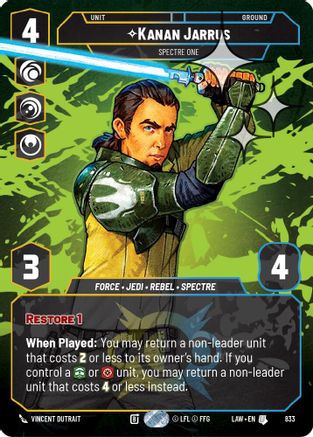 Kanan Jarrus - Spectre One (Prestige Foil) (833) - A Lawless Time Foil
