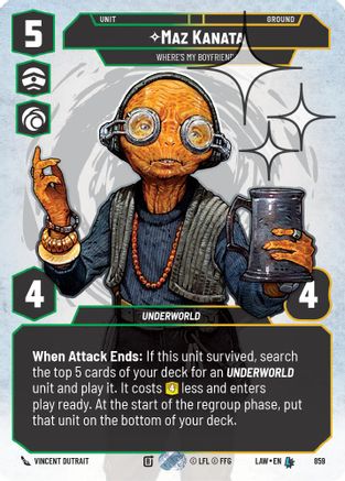 Maz Kanata - Where's My Boyfriend? (Prestige Foil) (859) - A Lawless Time Foil