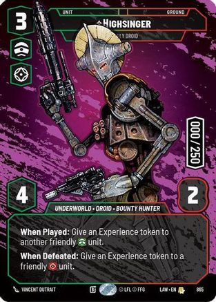 Highsinger - Deadly Droid (Serialized) (865) - A Lawless Time Foil
