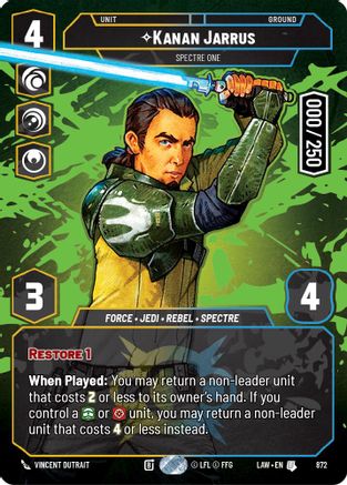 Kanan Jarrus - Spectre One (Serialized) (872) - A Lawless Time Foil