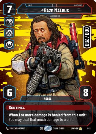 Baze Malbus - Good Luck (Serialized) (882) - A Lawless Time Foil