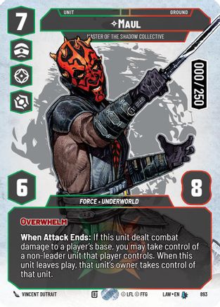 Maul - Master of the Shadow Collective (Serialized) (893) - A Lawless Time Foil