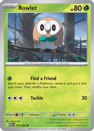 Rowlet (010/088) - Reverse Holofoil ME03 Perfect Order - Common